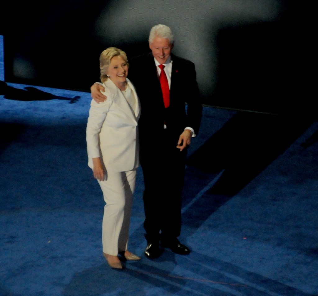 Hillary and Bill Clinton after her speech accepting the Democratic party’s nomination for president © Karen Rubin/news-photos-features.com 