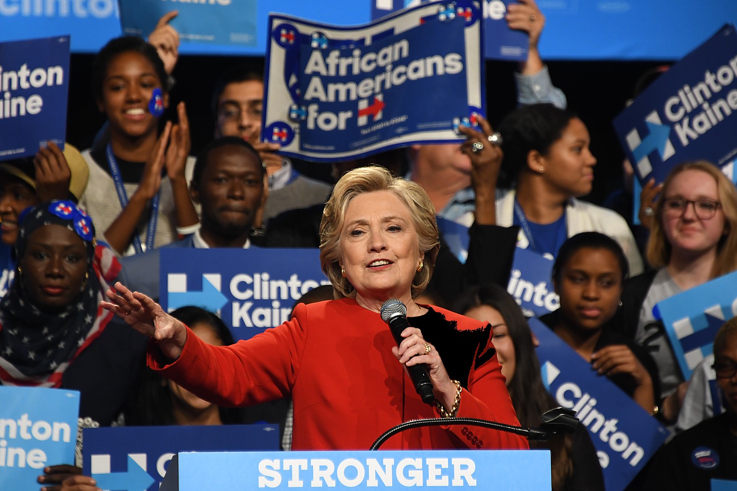 Hillary Clinton at a rally following the first presidential debate at Hofstra University, Long Island © 2016 Karen Rubin/news-photos-features.com