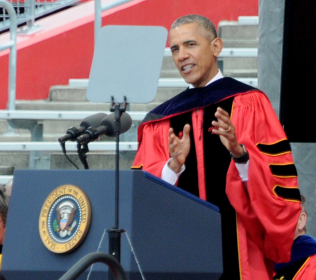 President Obama giving the 2016 commencement speech at Rutgers University, NJ © 2017 Karen Rubin/news-photos-features.com
